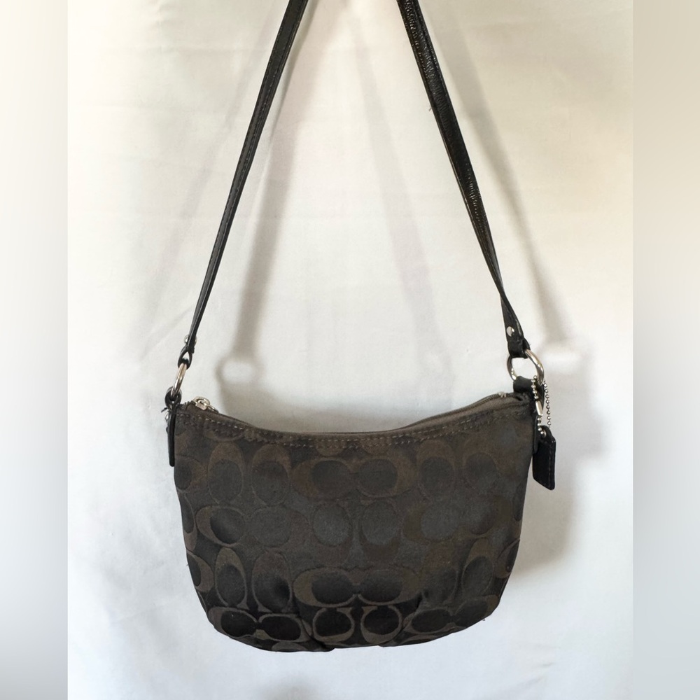 Coach Black/Brown Signature Crossbody Bag - Picture 3 of 6